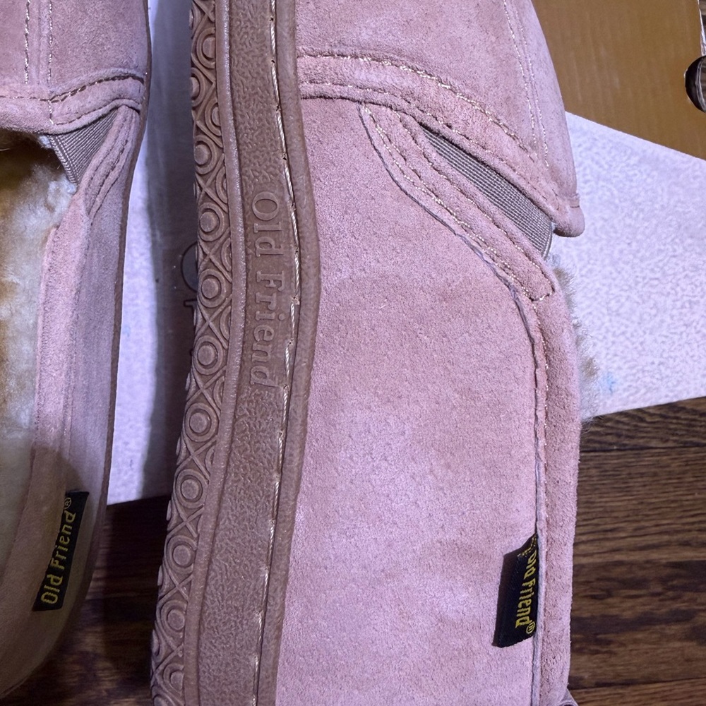 Old Friend men's san's sade slippers, cinnamon color, size M13 - Picture 5 of 12
